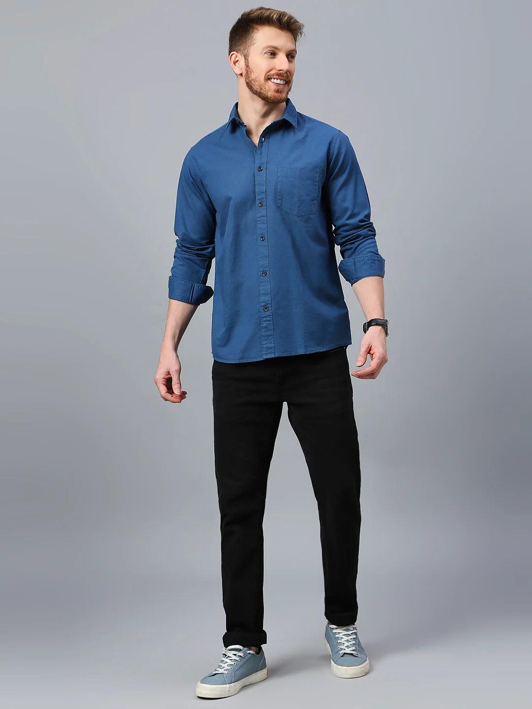 Blue Plain Shirt - Klub Fox