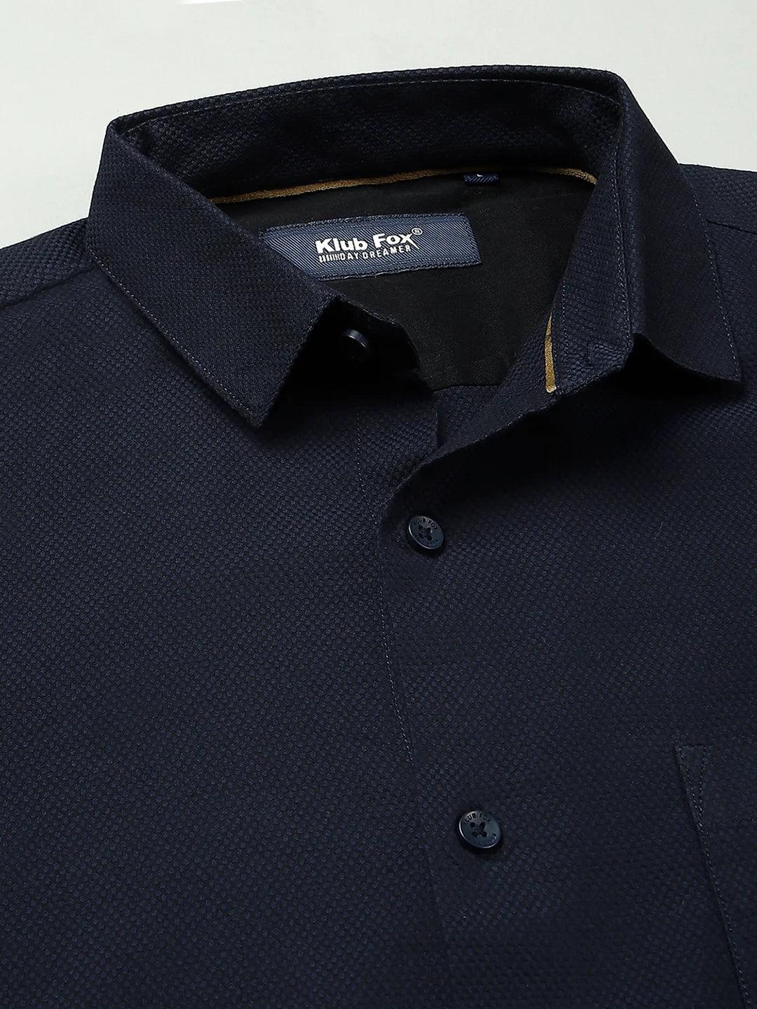 Navy Checkered Shirt - Klub Fox