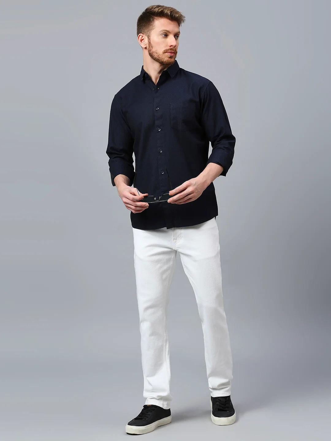 Navy Checkered Shirt - Klub Fox