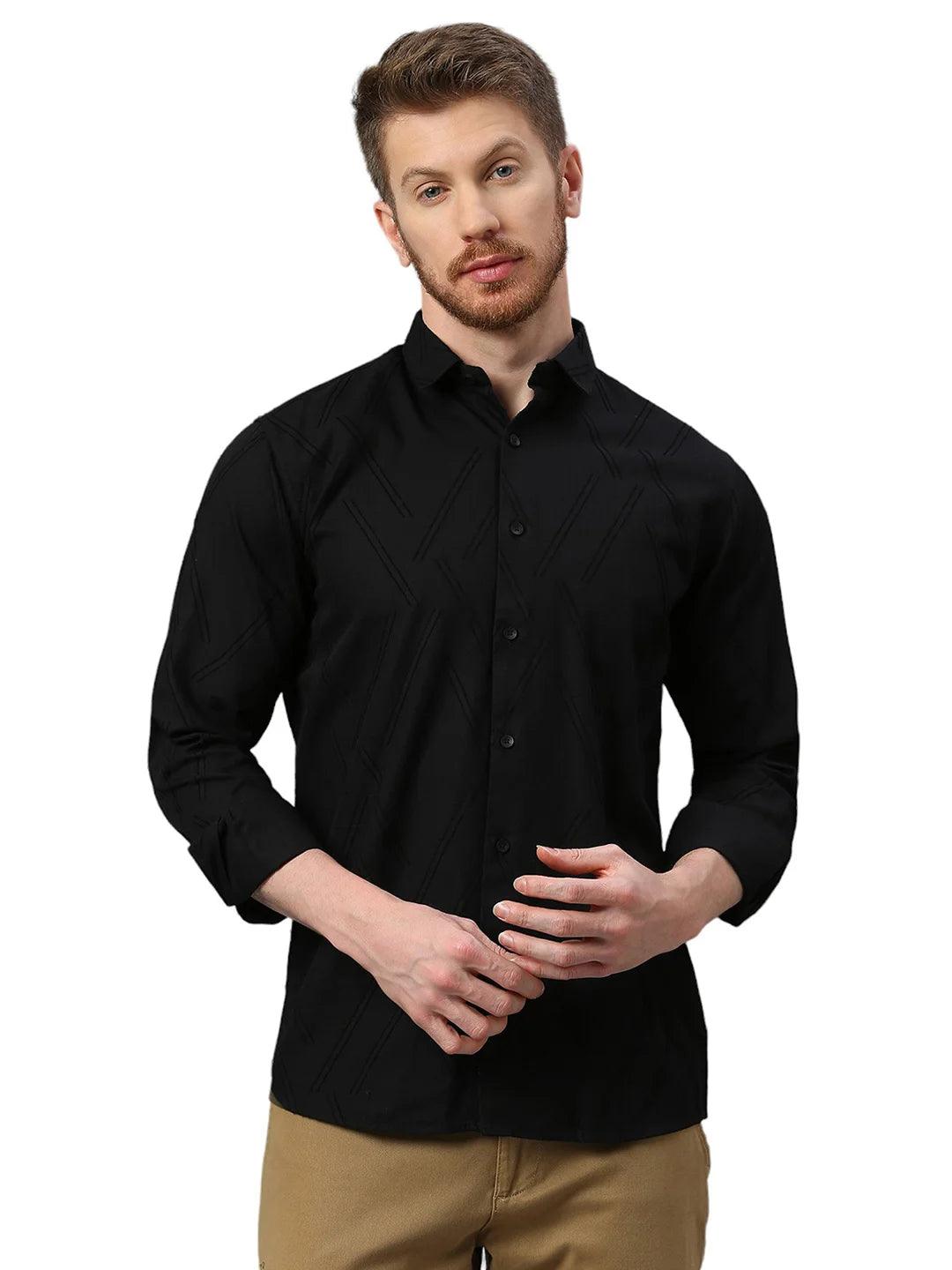 Designer Black Solid Shirt