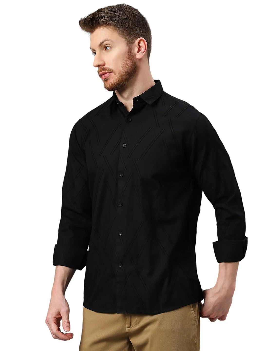 Designer Black Solid Shirt