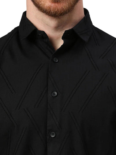 Black Designer Solid Shirt