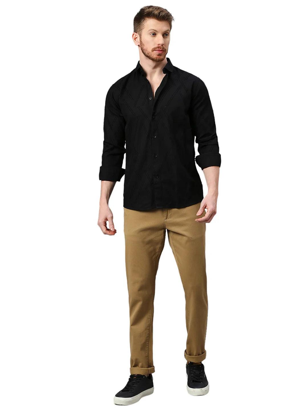 Designer Black Solid Shirt