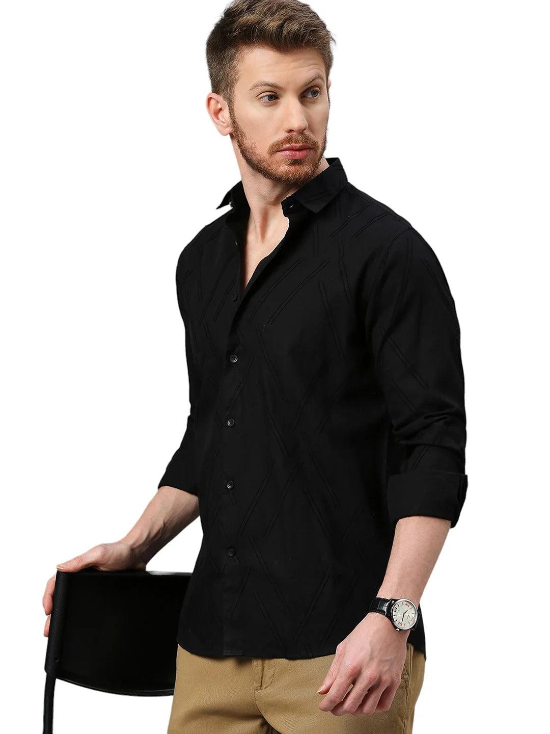 Designer Black Solid Shirt