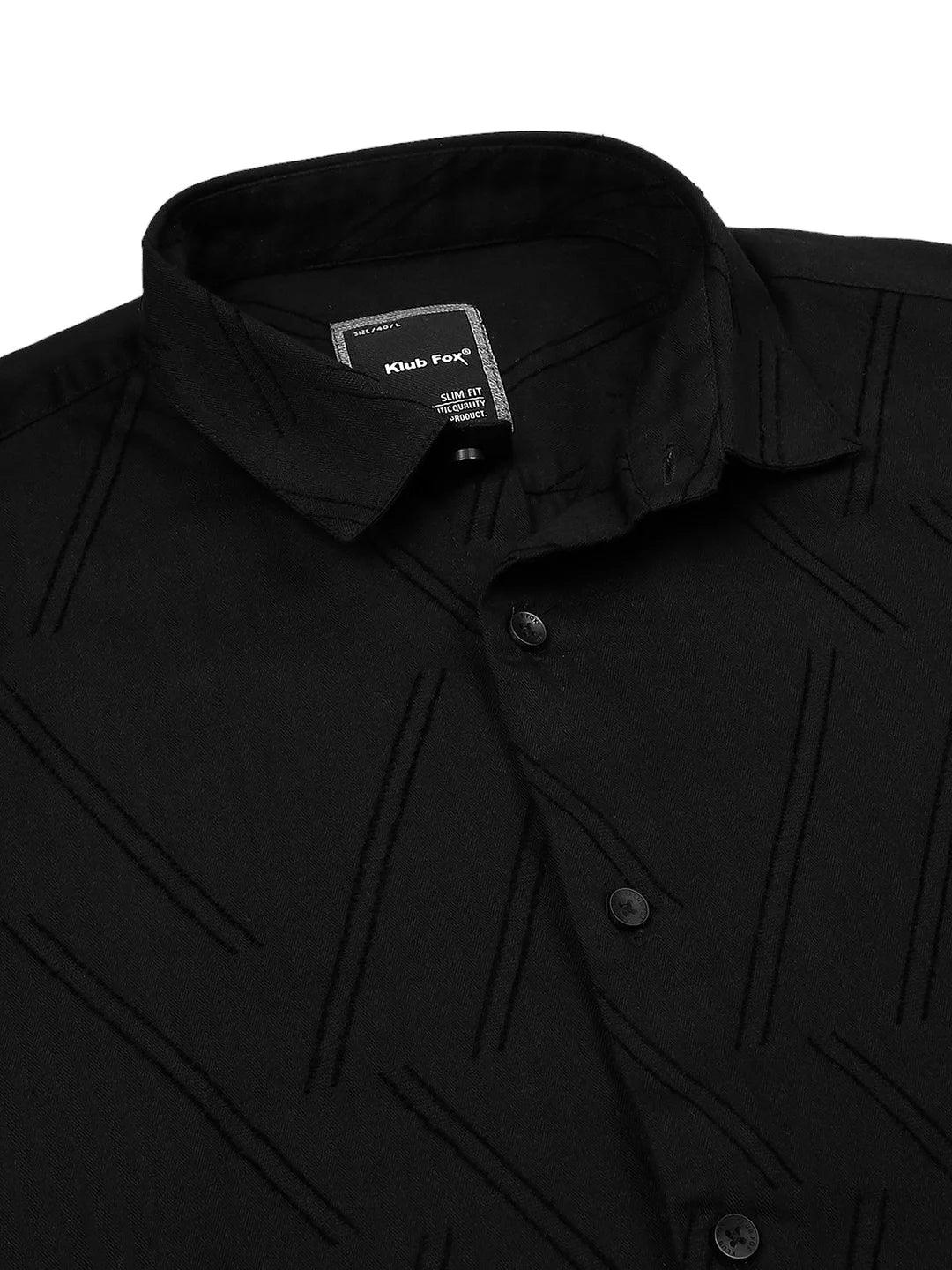 Designer Black Solid Shirt
