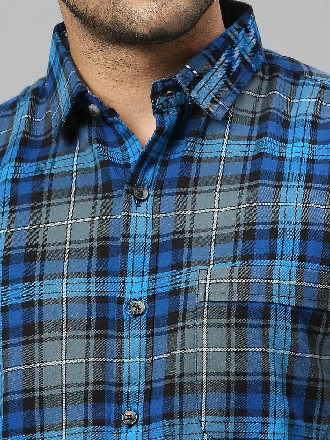 Blue Checkered Shirt - Klub Fox