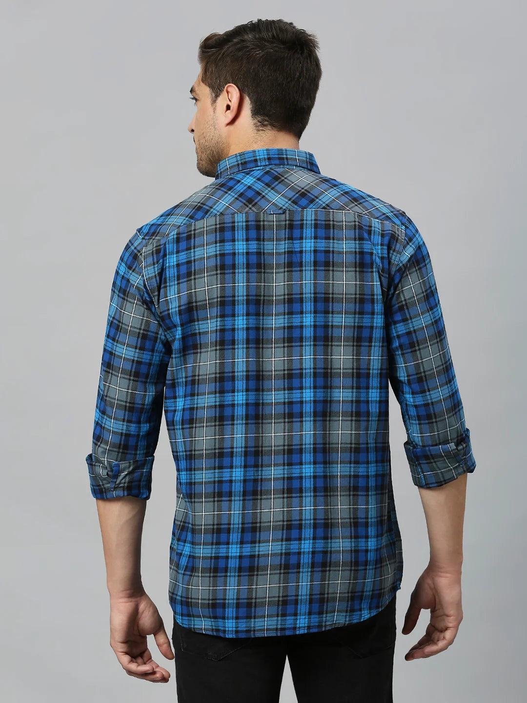 Blue Checkered Shirt - Klub Fox