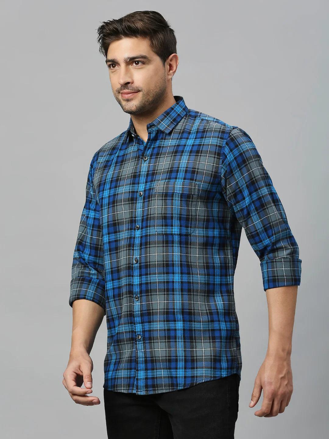 Blue Checkered Shirt - Klub Fox
