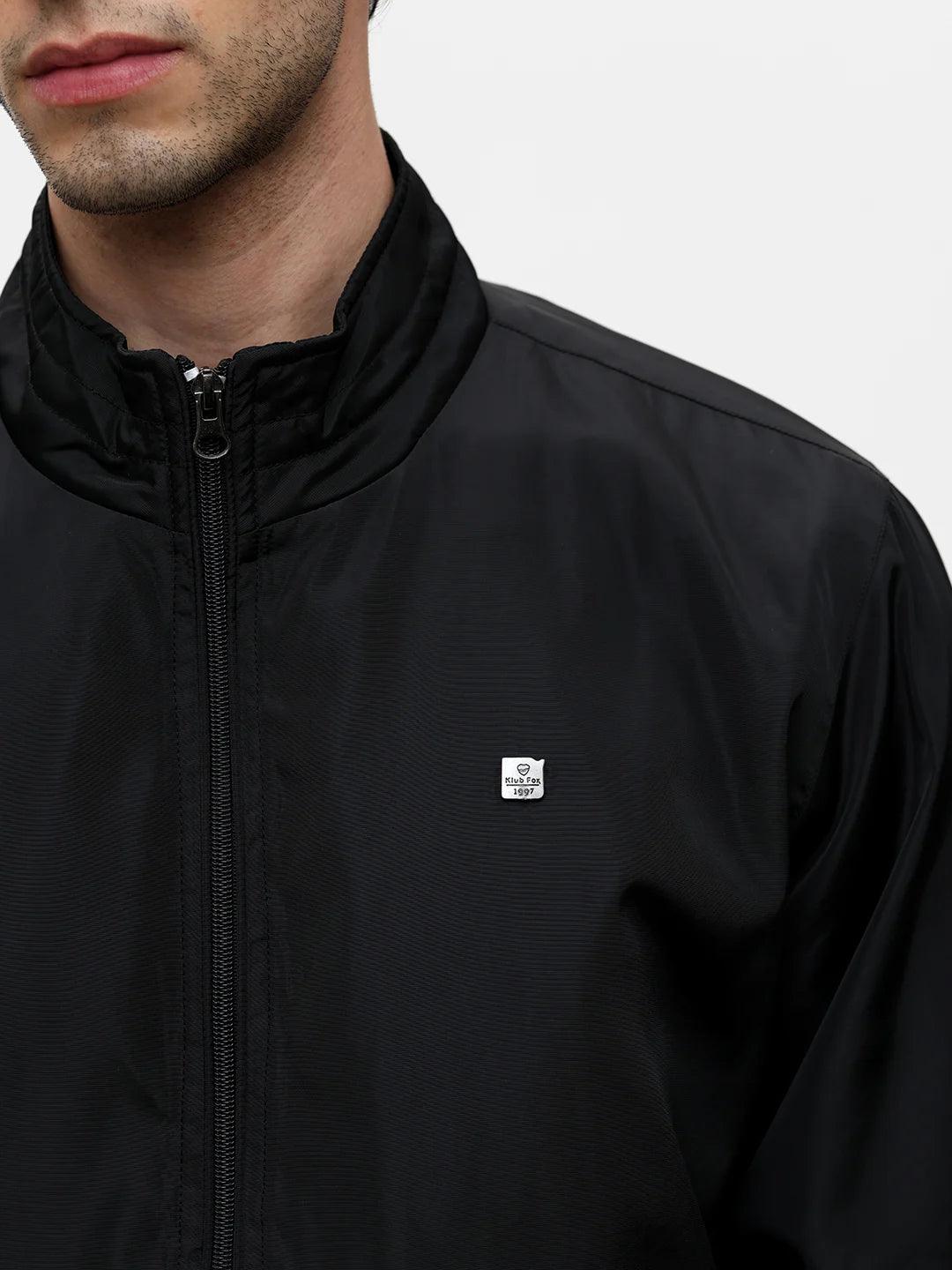 Black Solid Band Jacket