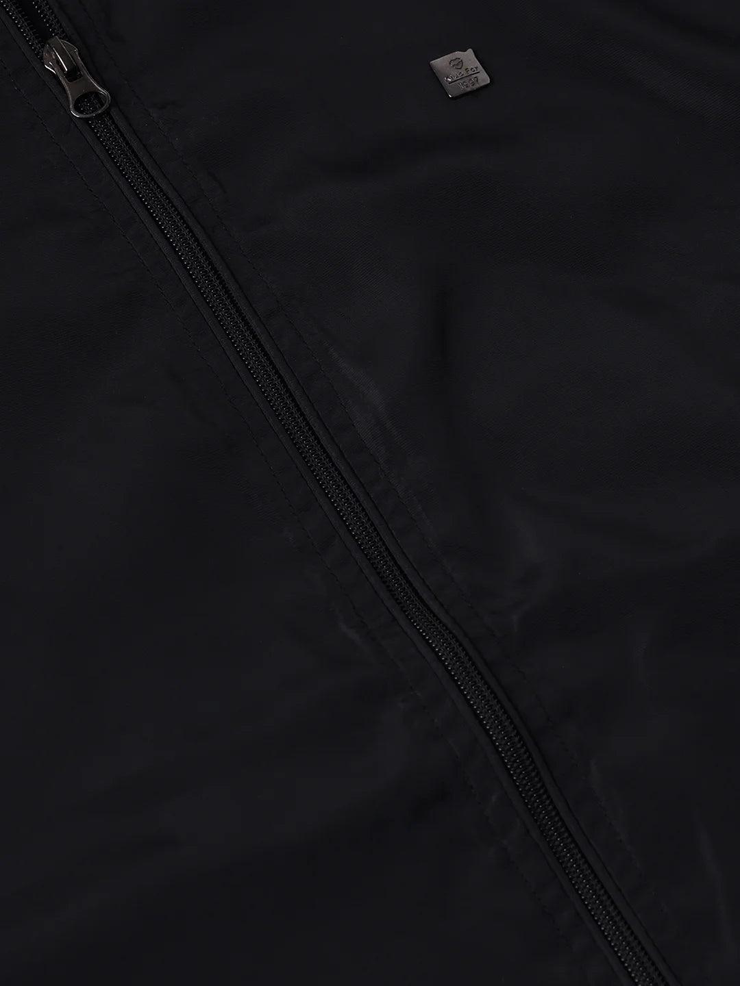 Black Solid Band Jacket