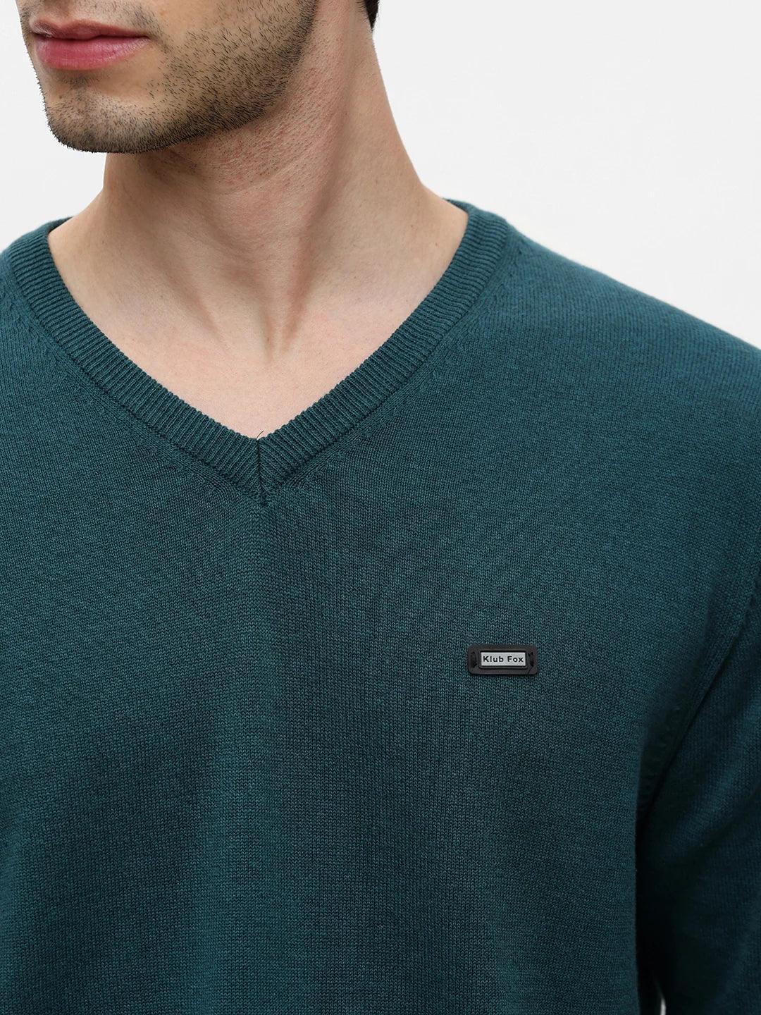 Turq Melange Solid Sweater