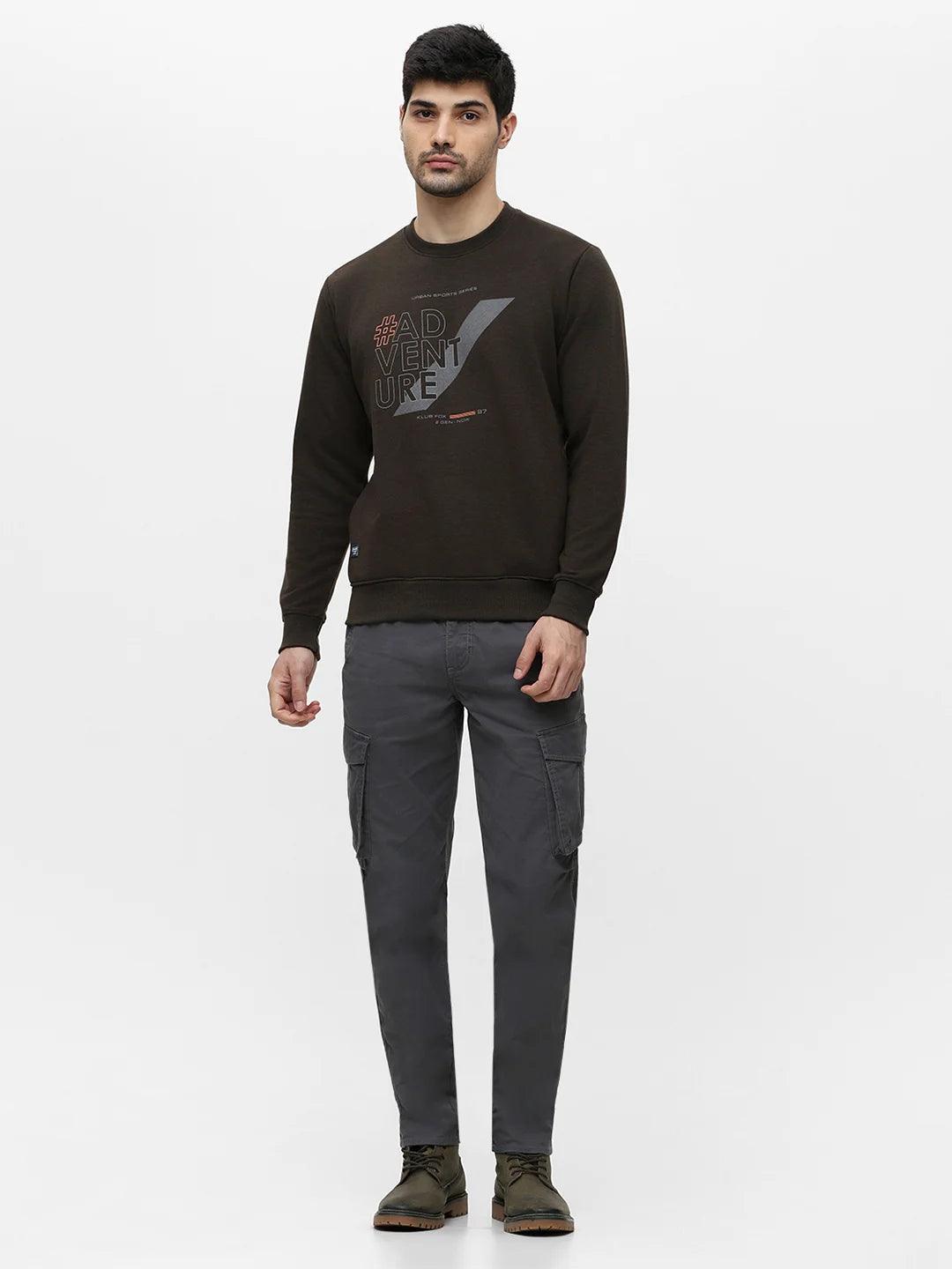Olive Printed Sweatshirt