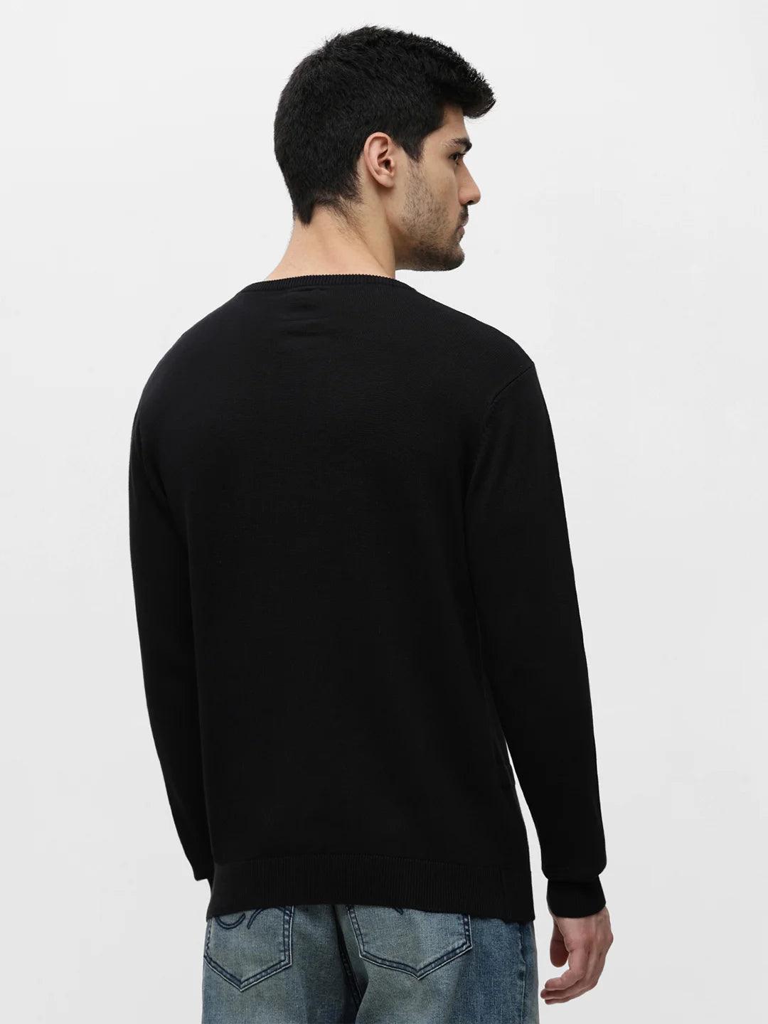 Black Solid Sweater