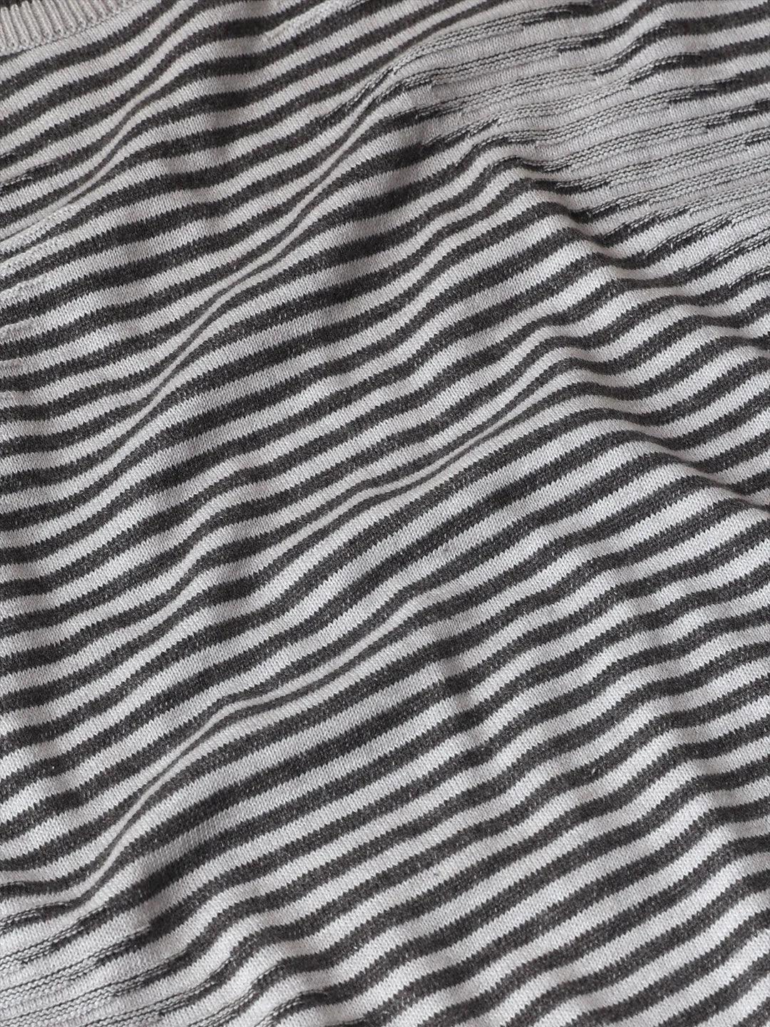 Grey Melange Jacquard Sweater