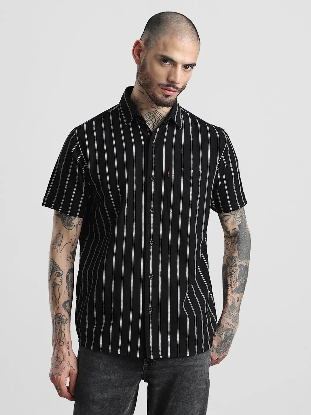 Black Striped Shirt