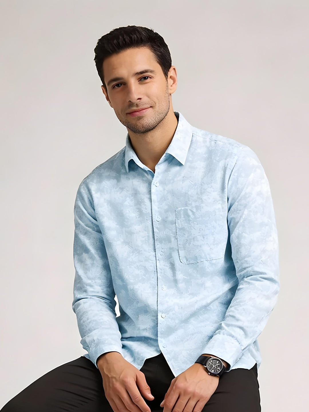 Blue Printed Shirt