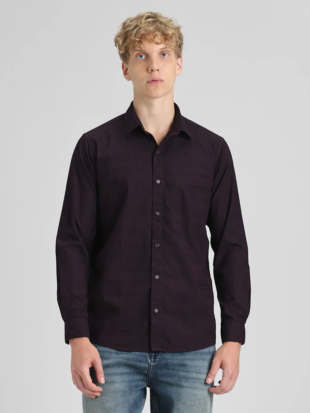 Purple Dobby Shirt
