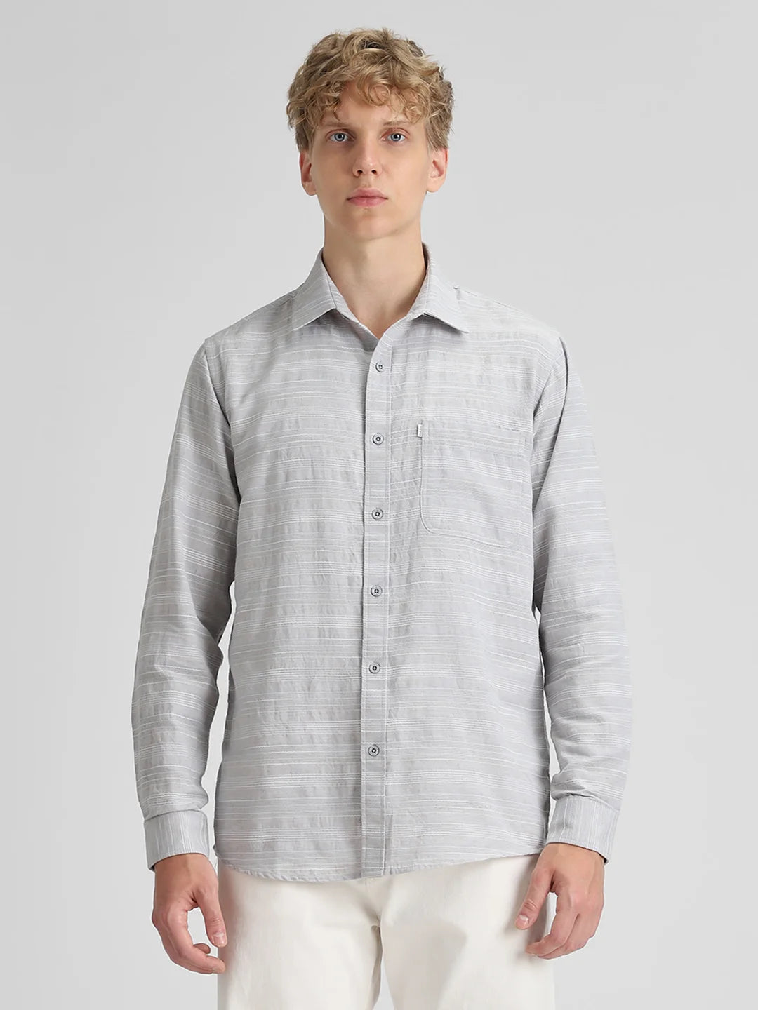 Grey Textured Shirt