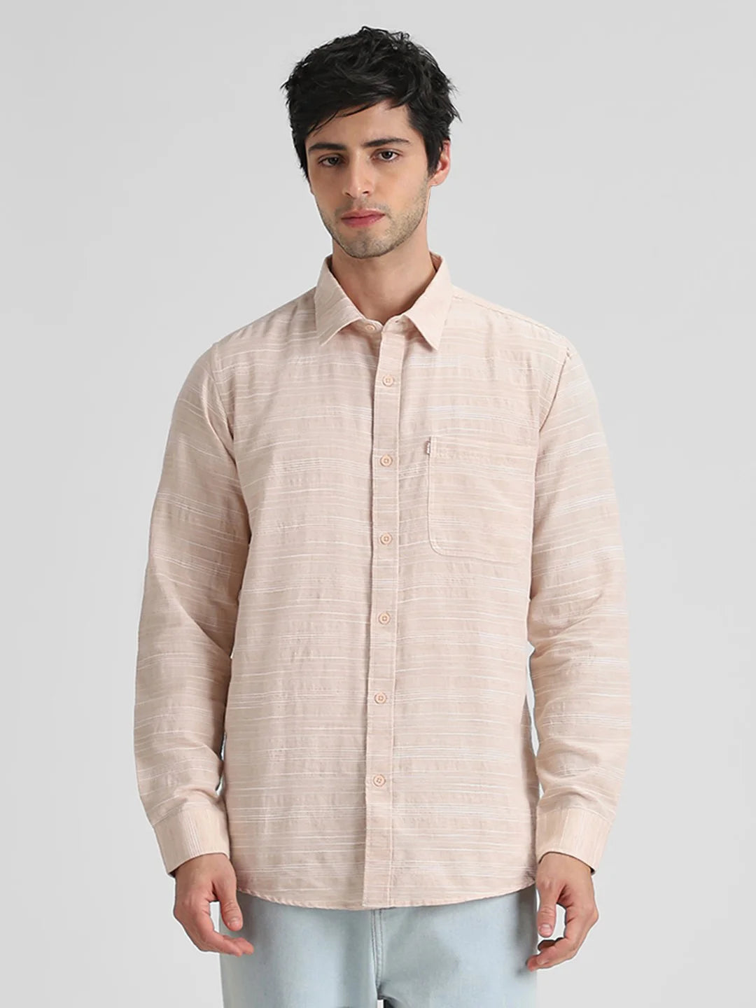 Peach Textured Shirt