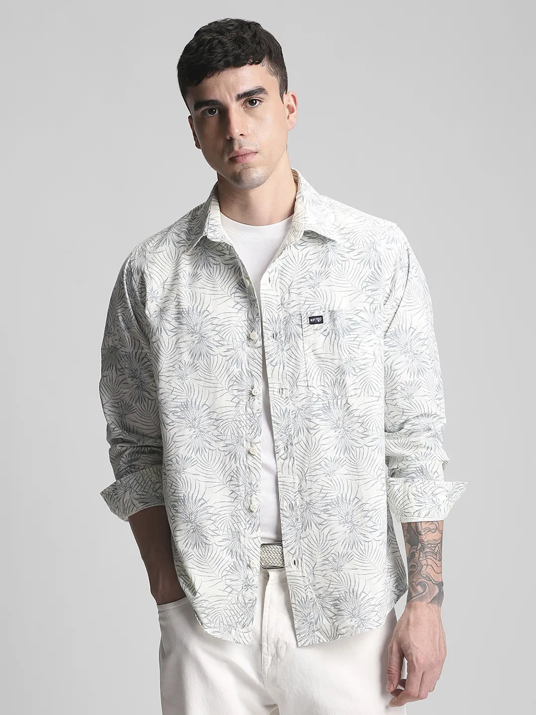 Grey Printed Shirt