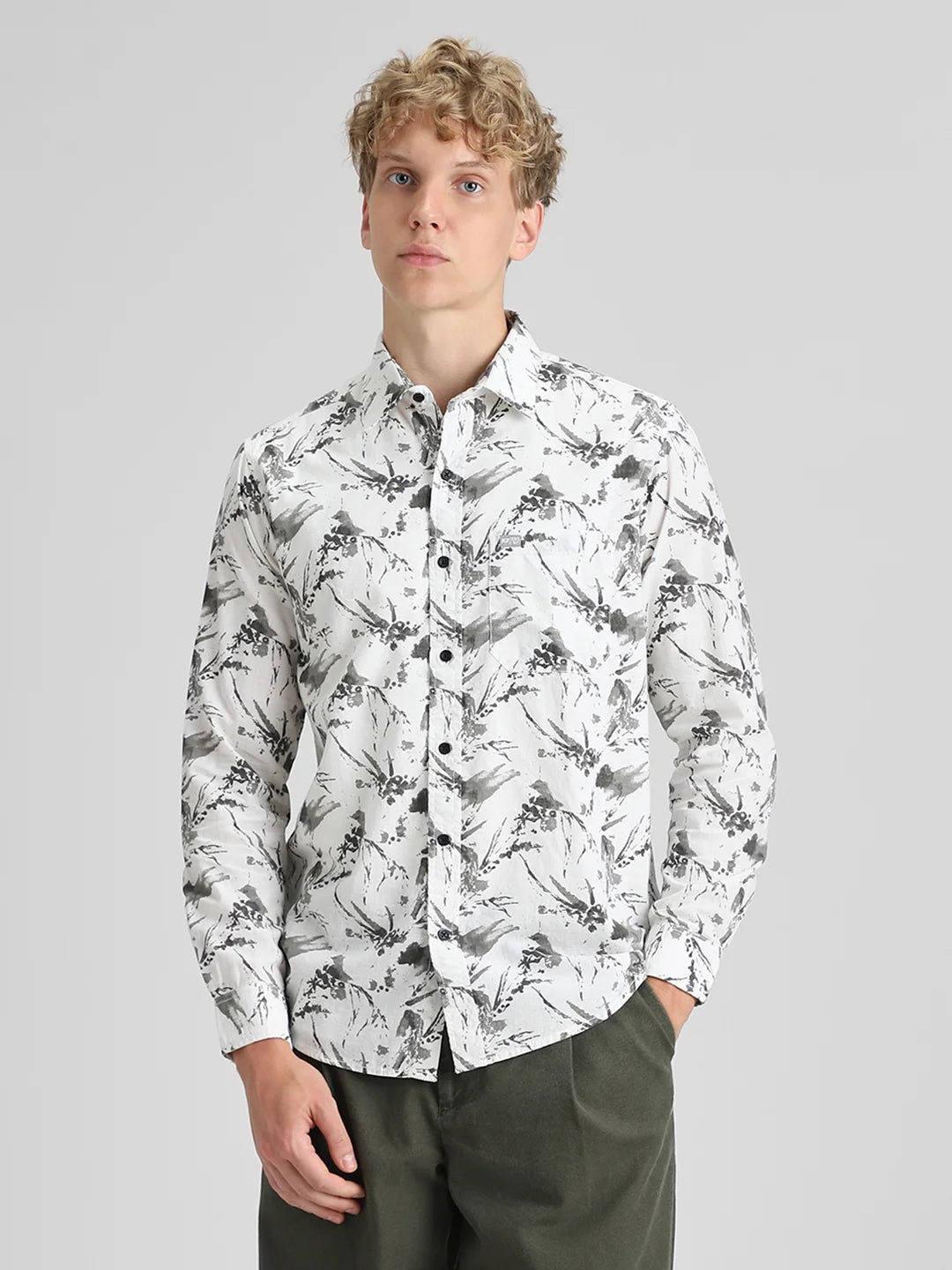 Grey Printed Shirt