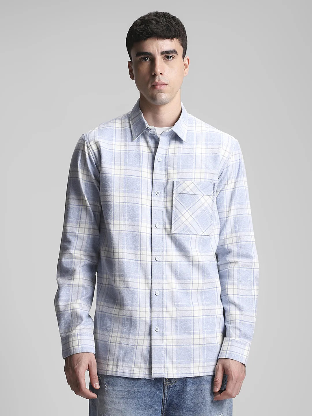 Sky Blue Checks Shirt