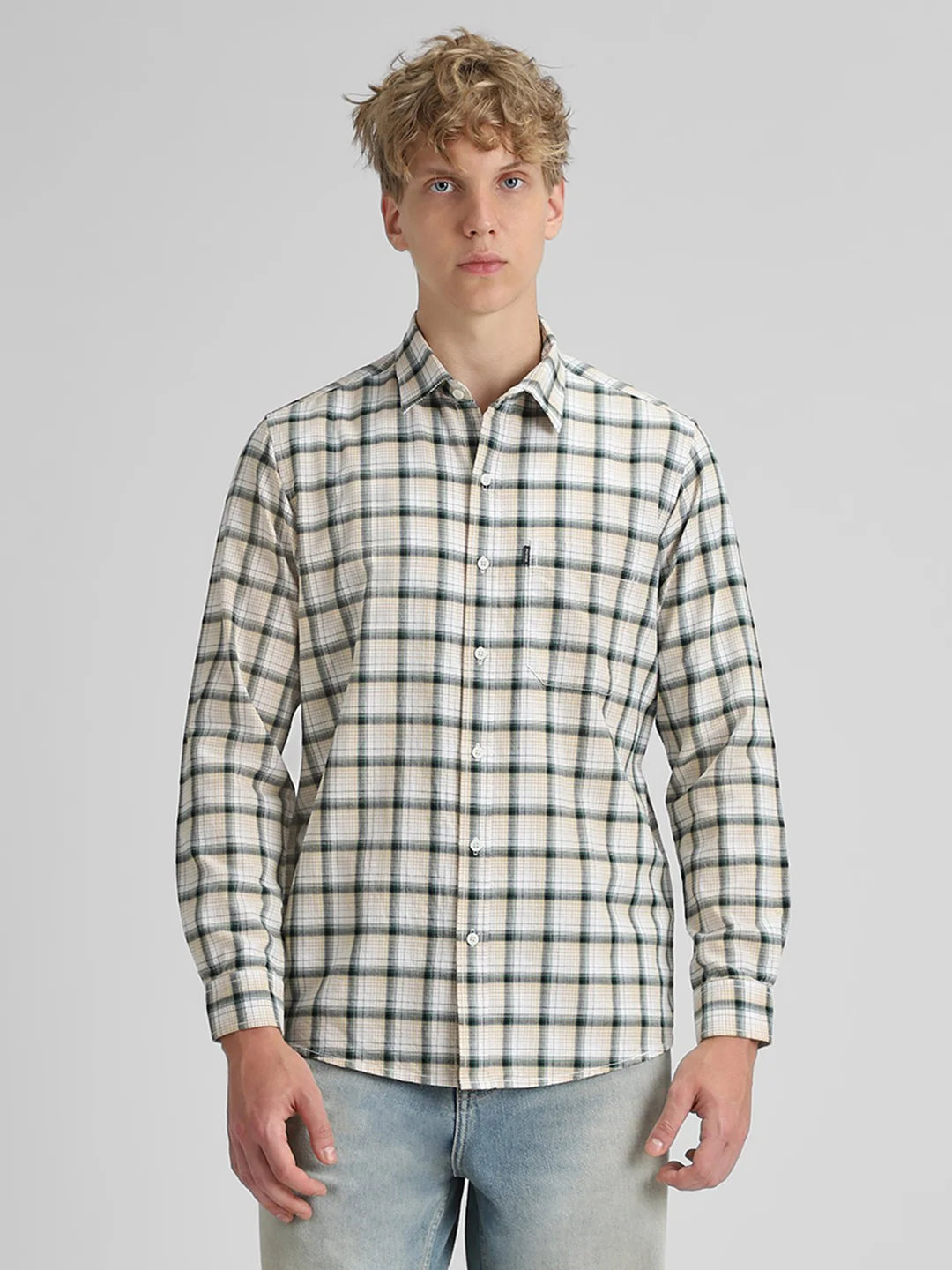 Khaki Checks Shirt