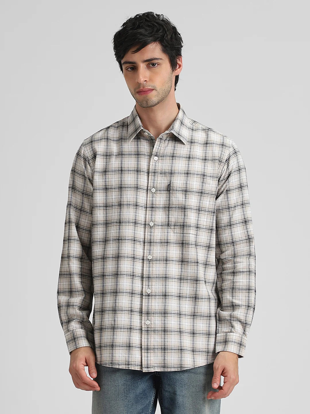 Khaki Checks Shirt