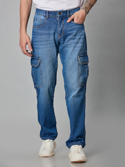 6 Pocket Fox Street Indigo Blue Denim Cargo