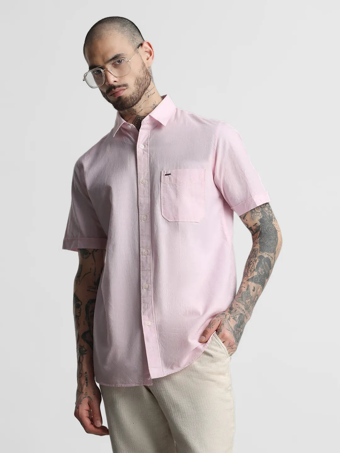 Pink Solid Shirt