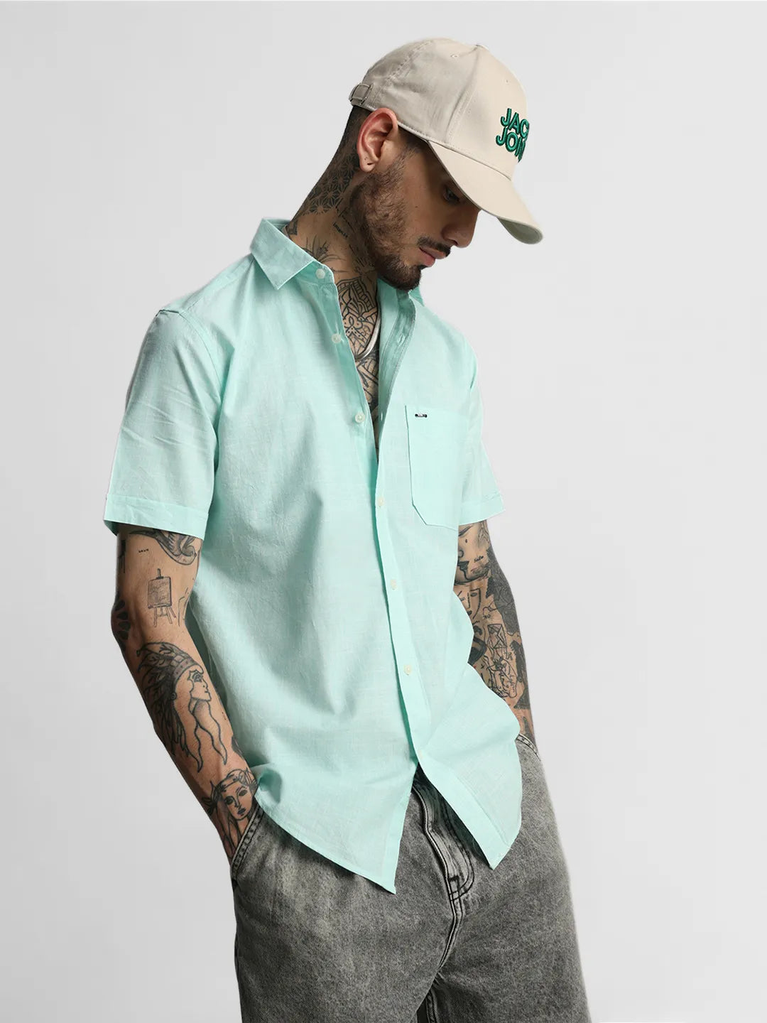 Sea Green Plain Shirt