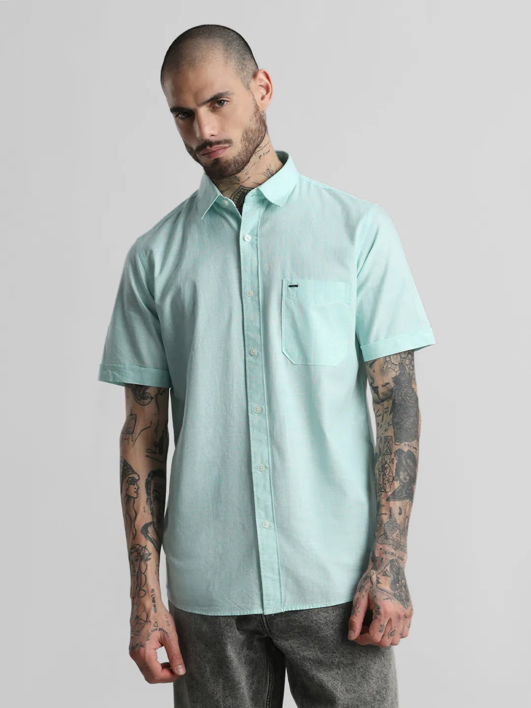 Sea Green Plain Shirt