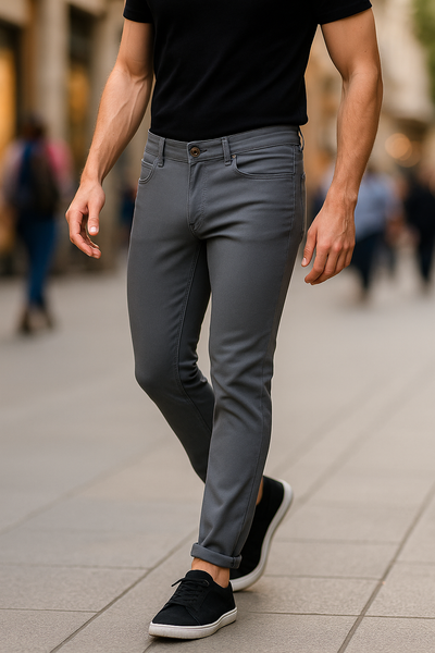 Stretchable Ash Grey Skinny Fit Jeans