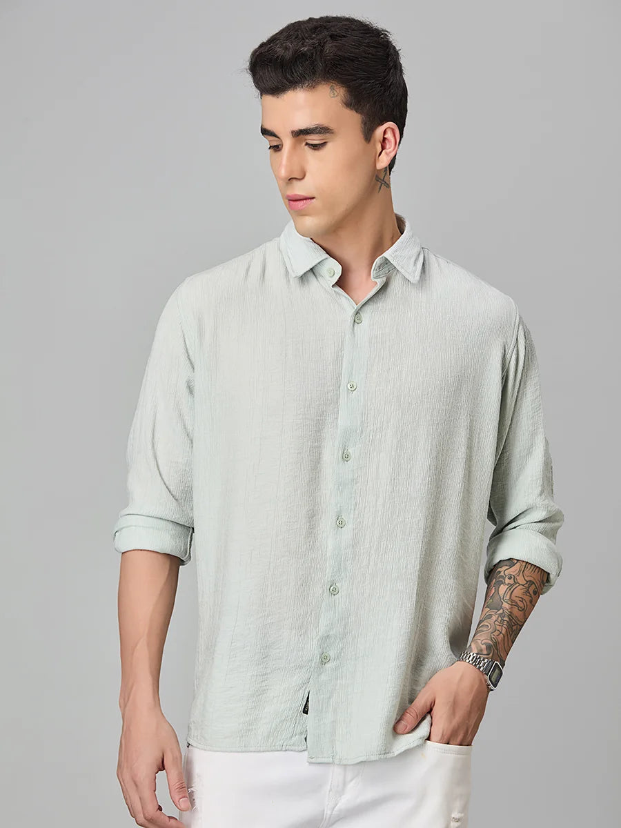 Sea Green Textured Shirt
