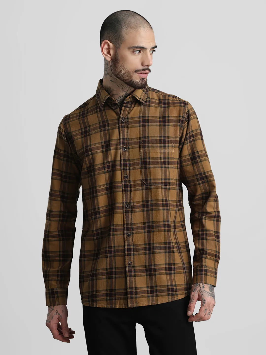 Khaki Checks Shirt