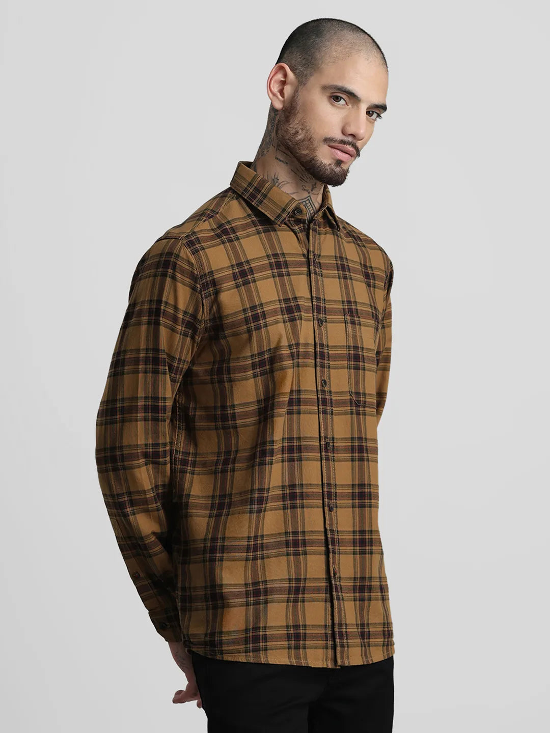 Khaki Checks Shirt