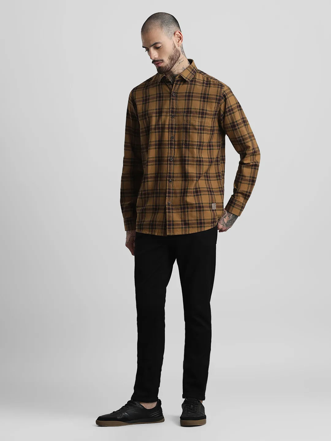 Khaki Checks Shirt