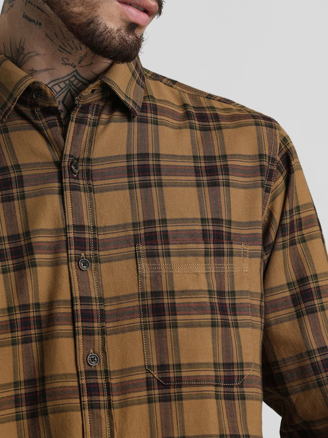 Khaki Checks Shirt