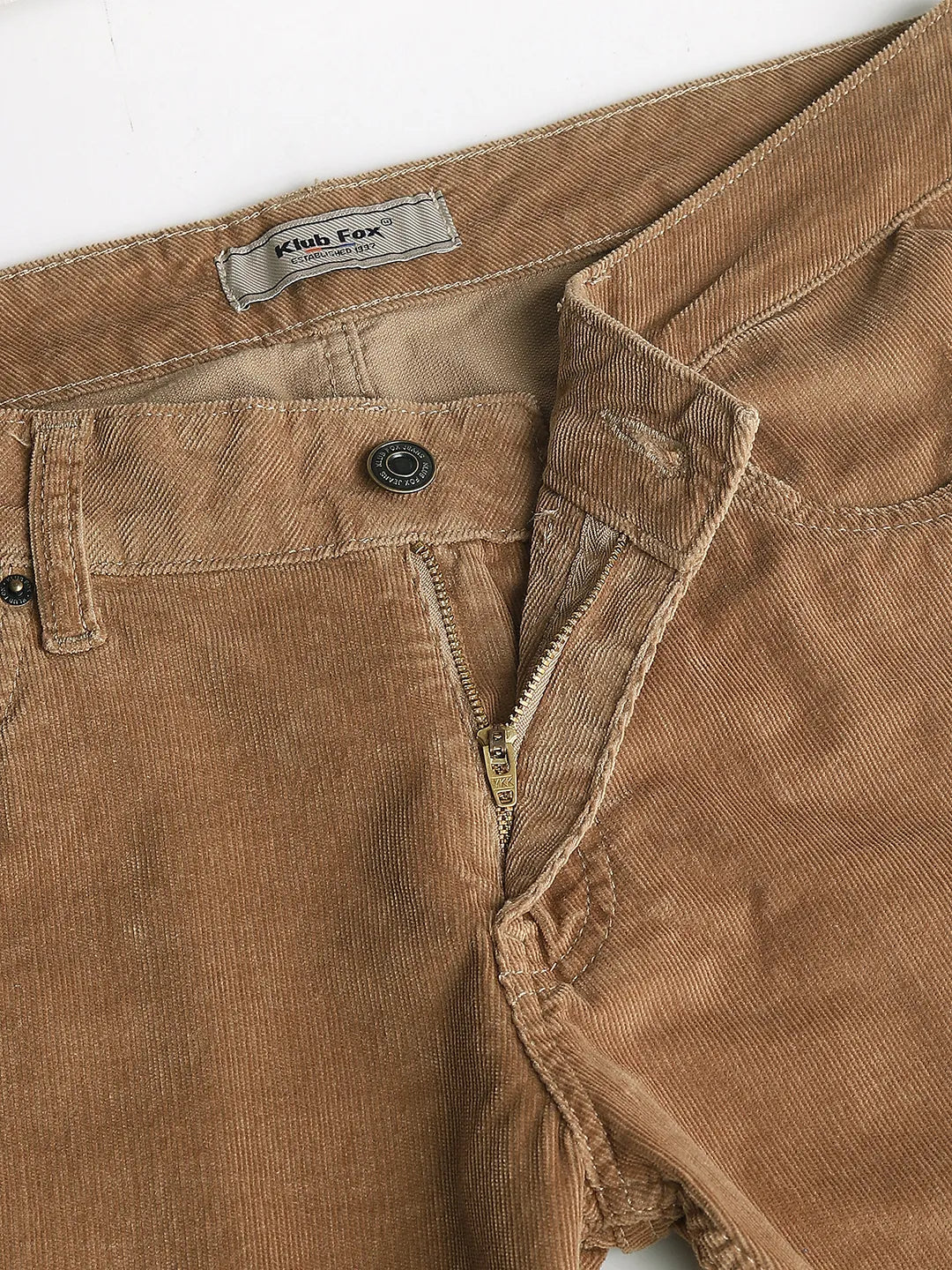 Khaki Narrow Fit Corduroy Trouser