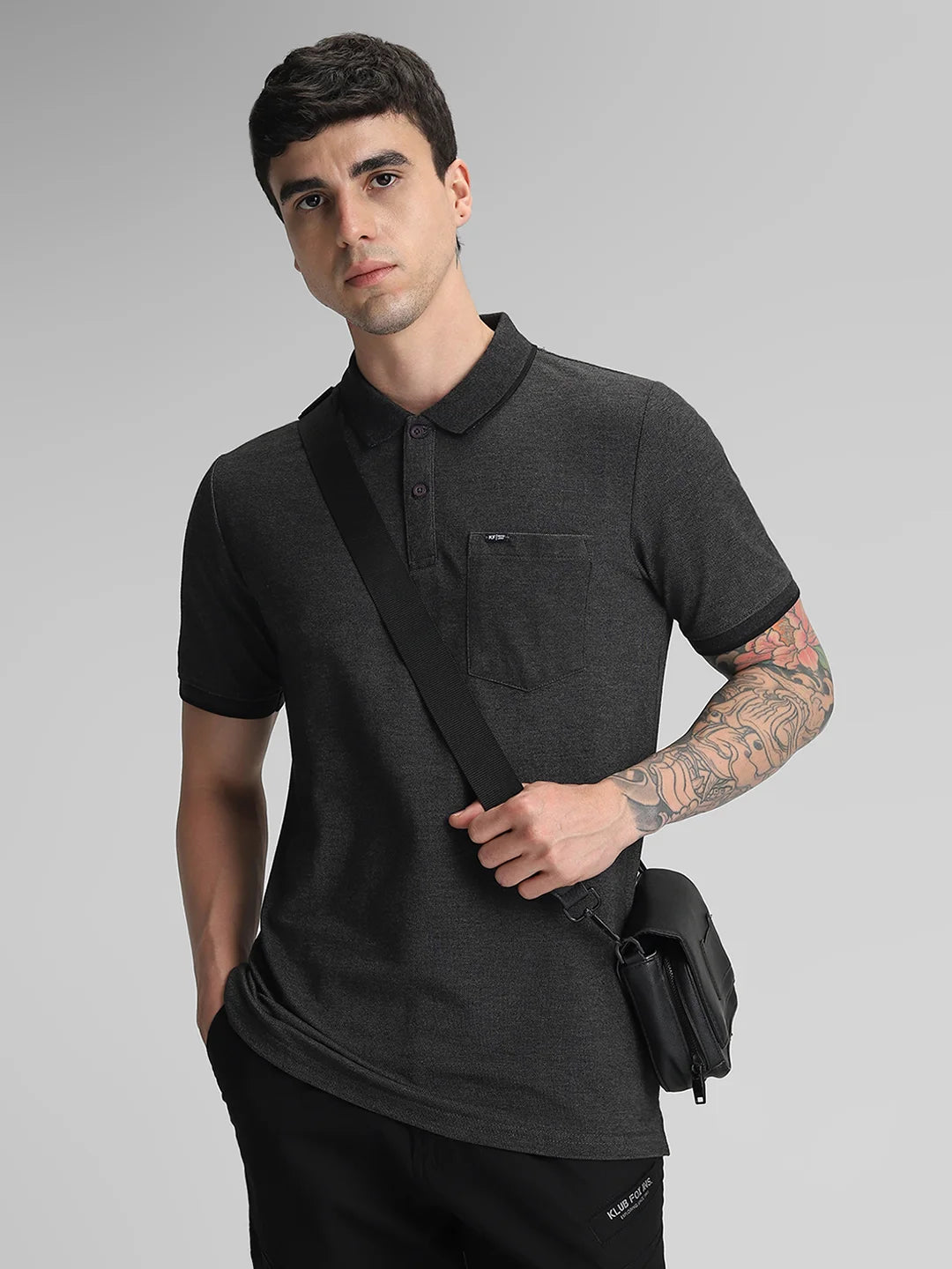 Antra Melange Solid Polo T-Shirt