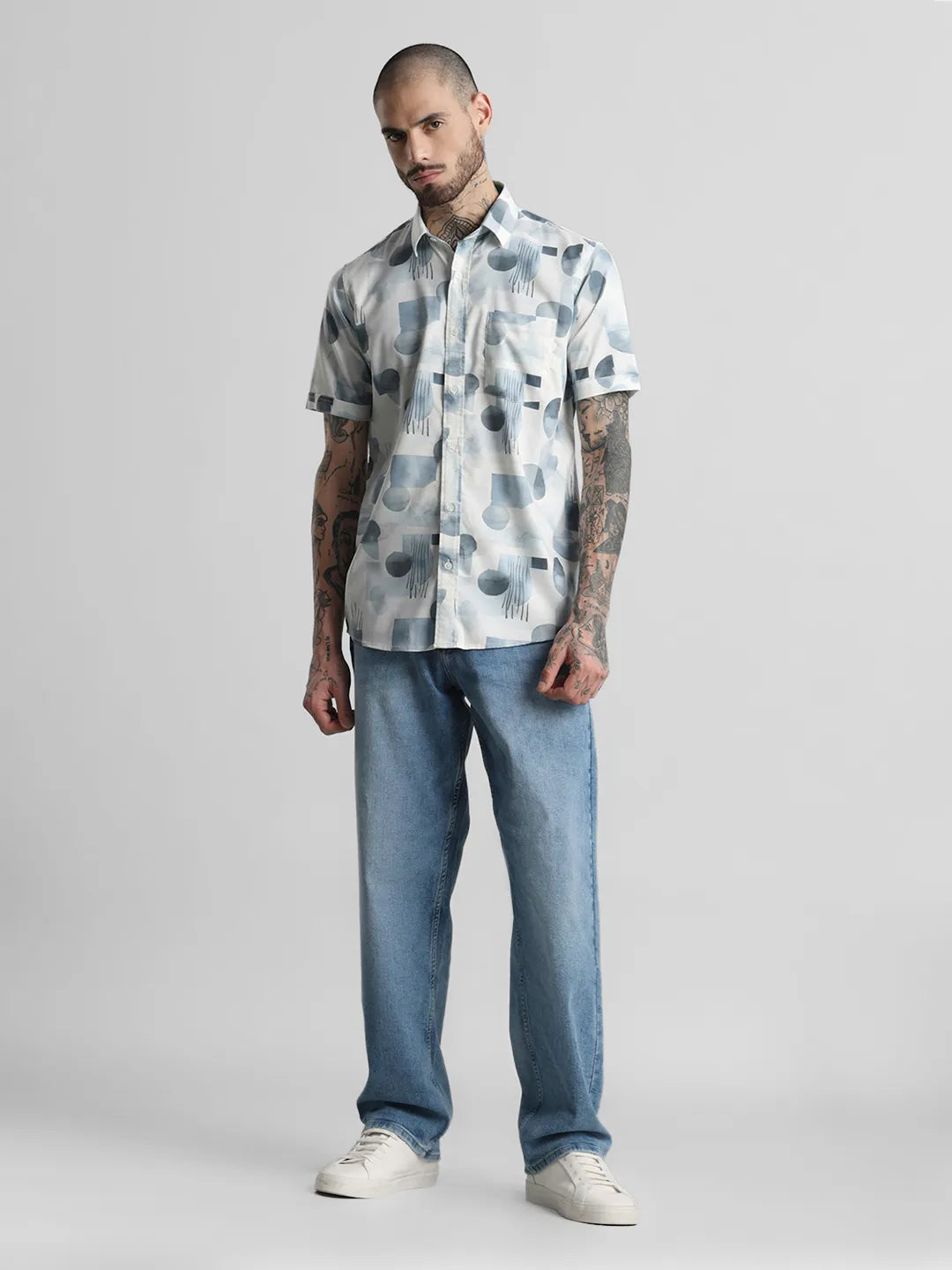 Blue Printed Shirt