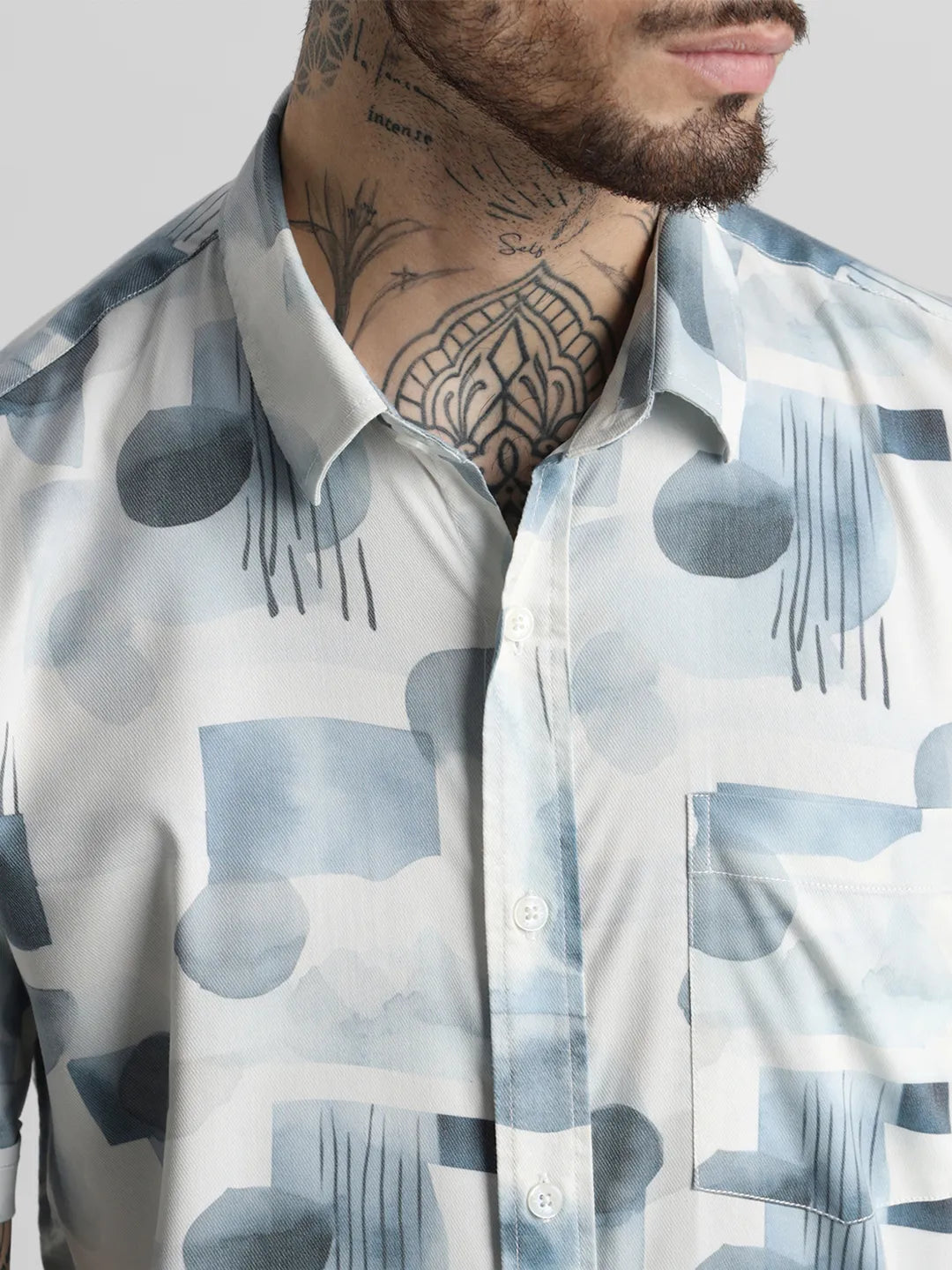 Blue Printed Shirt