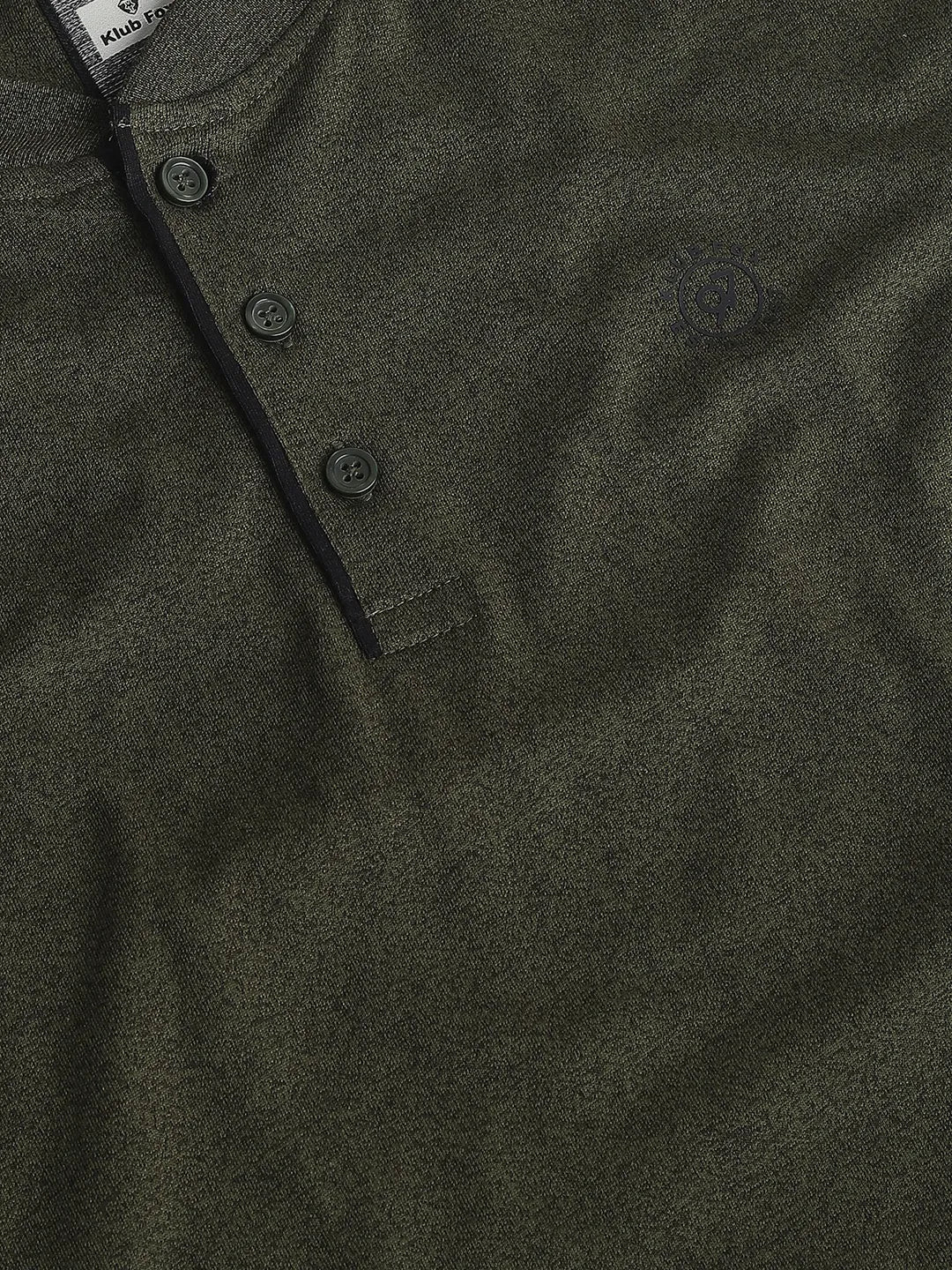 Olive Solid Henley T-Shirt