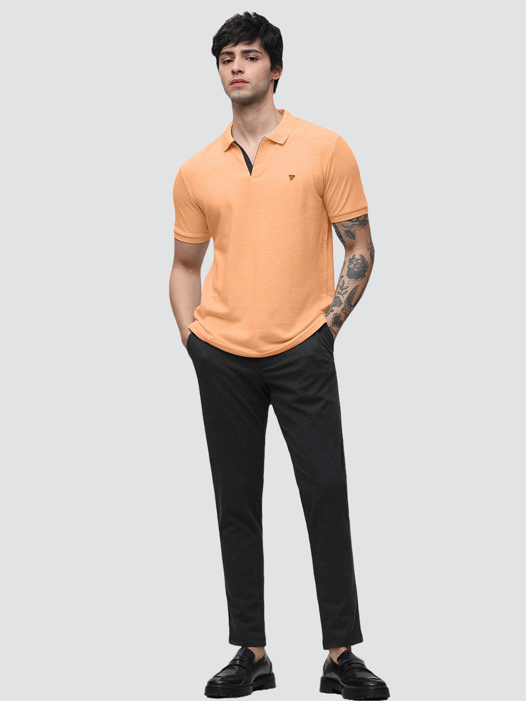 Aero Polo Peach Melange T-Shirt