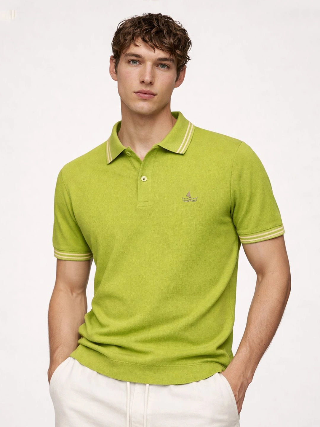 Lime Green Selfmade Solid Polo T-Shirt