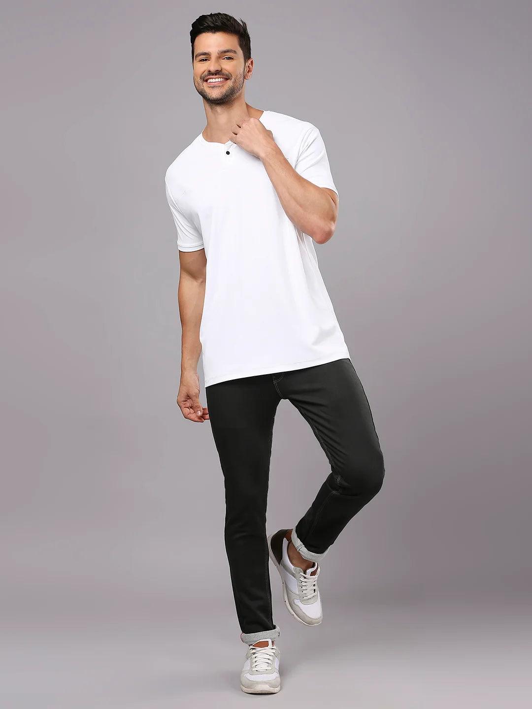 PureForm Henley White T-Shirt