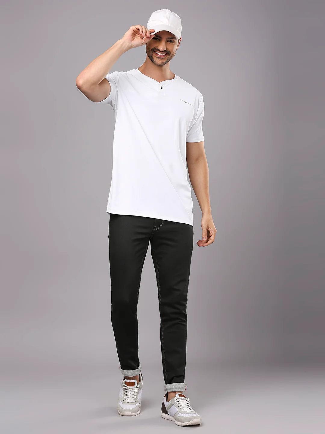 PureForm Henley White T-Shirt