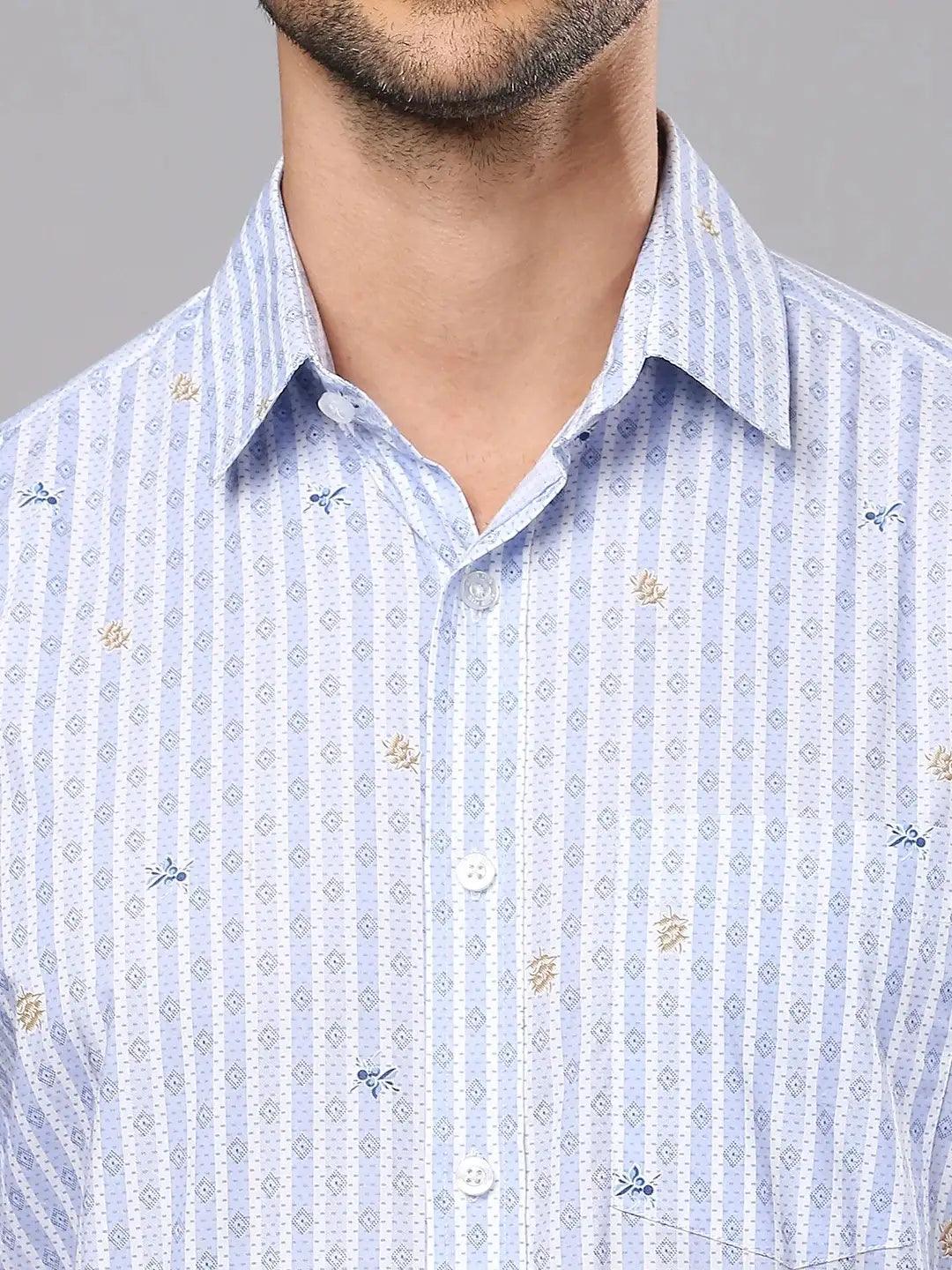 Blue Printed Shirt