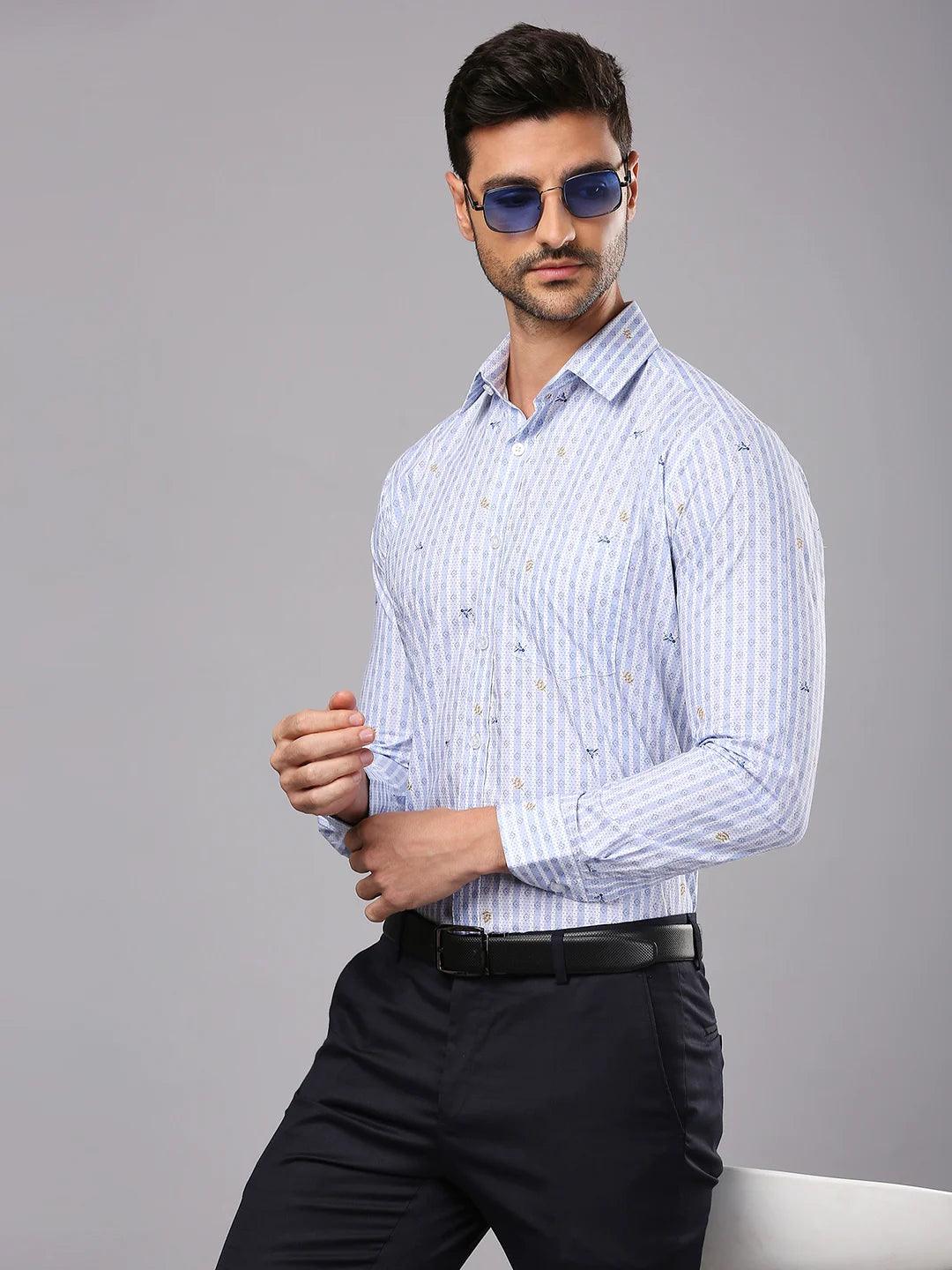 Blue Printed Shirt