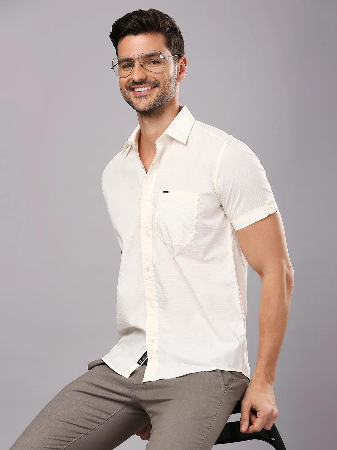 Beige Dobby Shirt